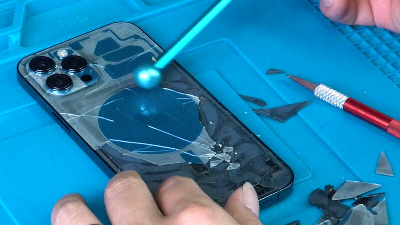 Repair Back Glass iPhone 11 Pro Max / Cracked Broken Glass Without Laser  Machine 