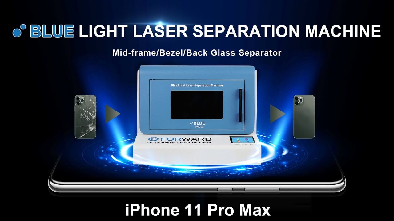 World-first Blue Light Laser Separation Machine, Replace The Back Glass of iPhone 11 Pro Max