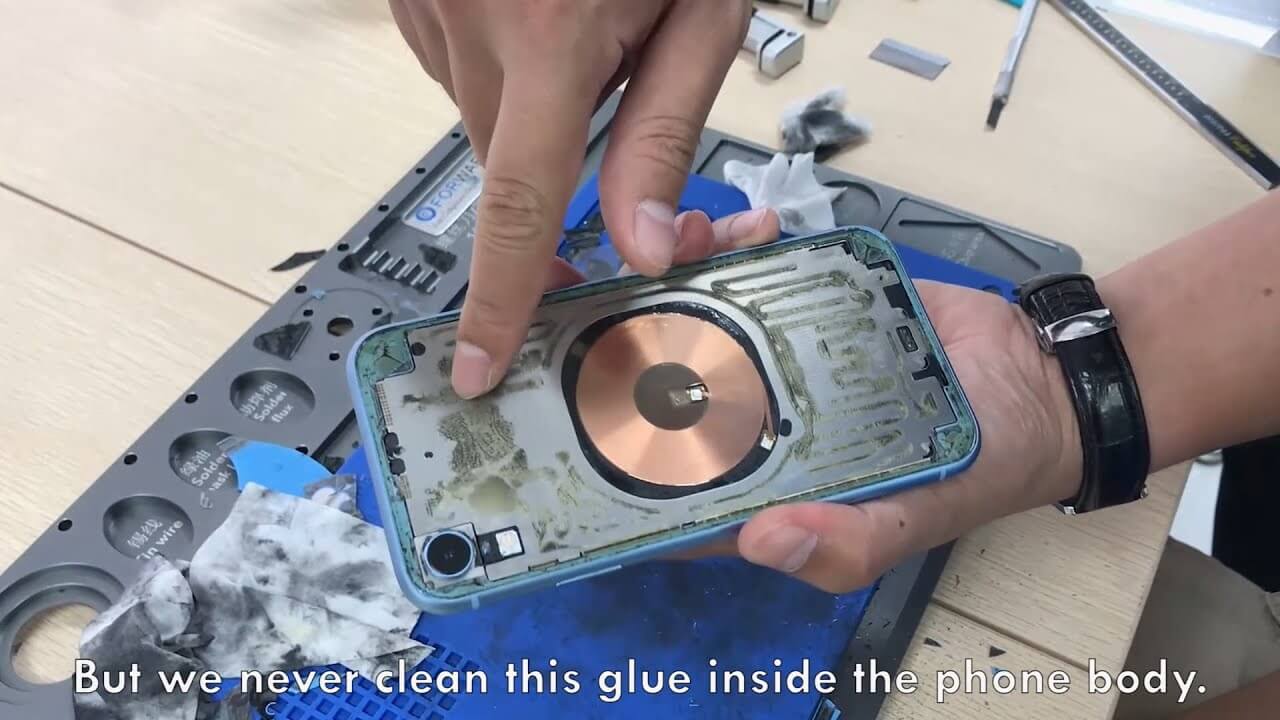 Never Remove The Glue Inside Phone To Keep The Original Thickness, iPhone XR Back Glass Replacement