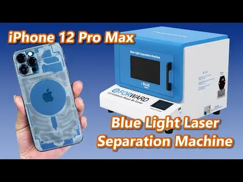 iPhone 12 Pro Max Cracked Back Cover Glass Repair With FORWARD Blue Light Laser Separation Machine