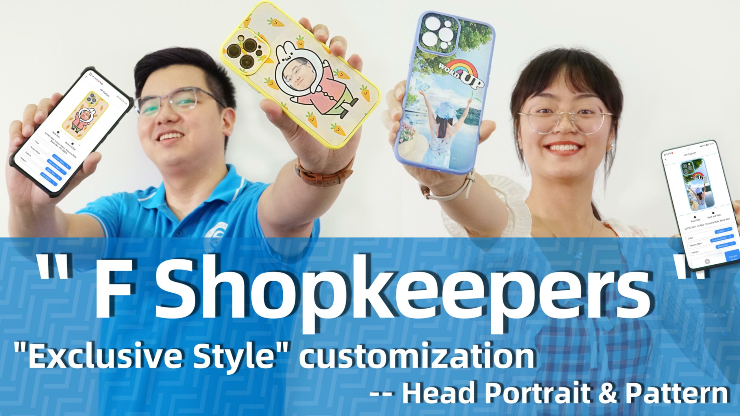 Increase Zero+ Screen Protector Cutting Machine's Profit -- "F Shopkeepers", "Exclusive Style" customization - Creative Head Portrait+Pattern&Sticker