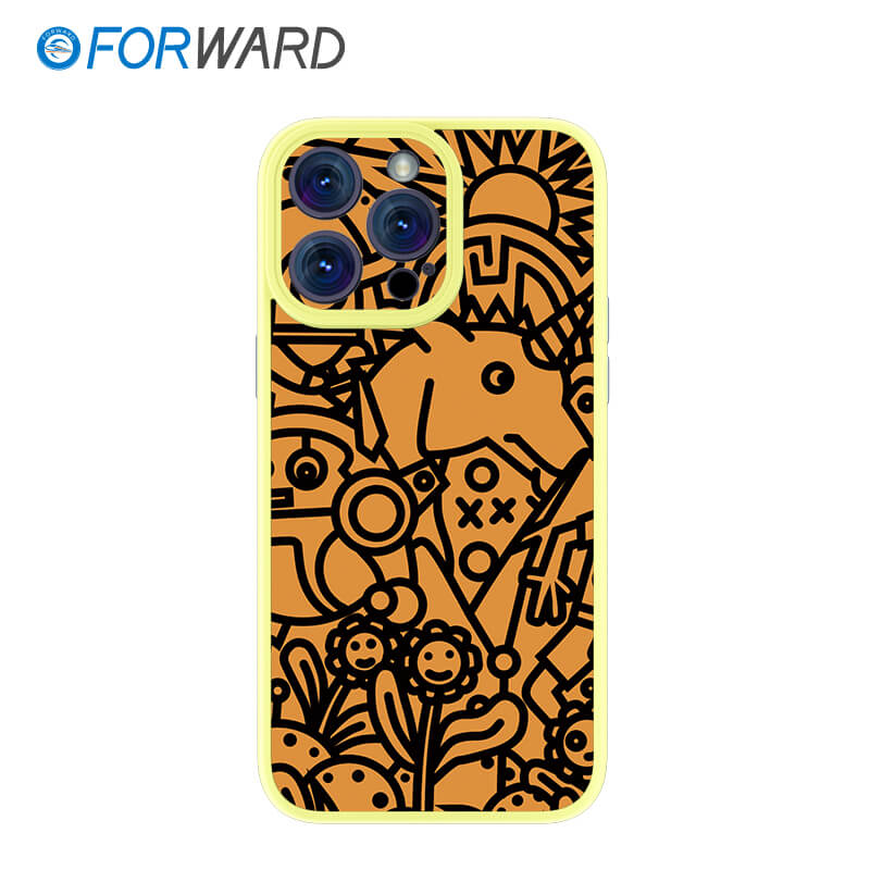 FORWARD Finished Phone Case For iPhone - Graffiti Design Series FW-KTY012 Lemon Yellow